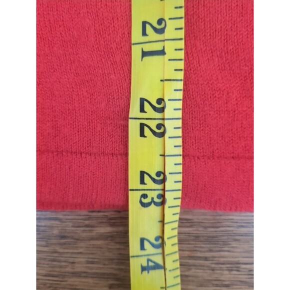 Jaclyn Smith Woman's SM V Neck Sweater Top Rouched Detail Long Sleeve Red - Picture 9 of 9